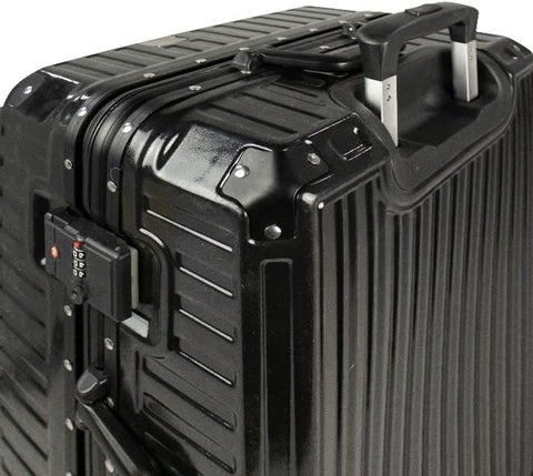 Wheeled suitcases with an aluminum frame made of polycarbonate, suitable for space palaces, black color, 20